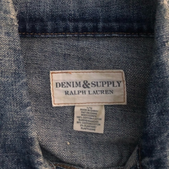 RL DENIM & SUPPLY Waxed Sleeve Denim Jacket (SZ L) - Picture 5 of 8